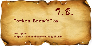 Torkos Bozsóka névjegykártya